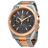 Omega Seamaster Aqua Terra Teak Grey Dial Chronograph Steel and 18K Rose Gold Automatic Men's Watch 23120435206001#231.20.43.52.06.001 - Watches of America