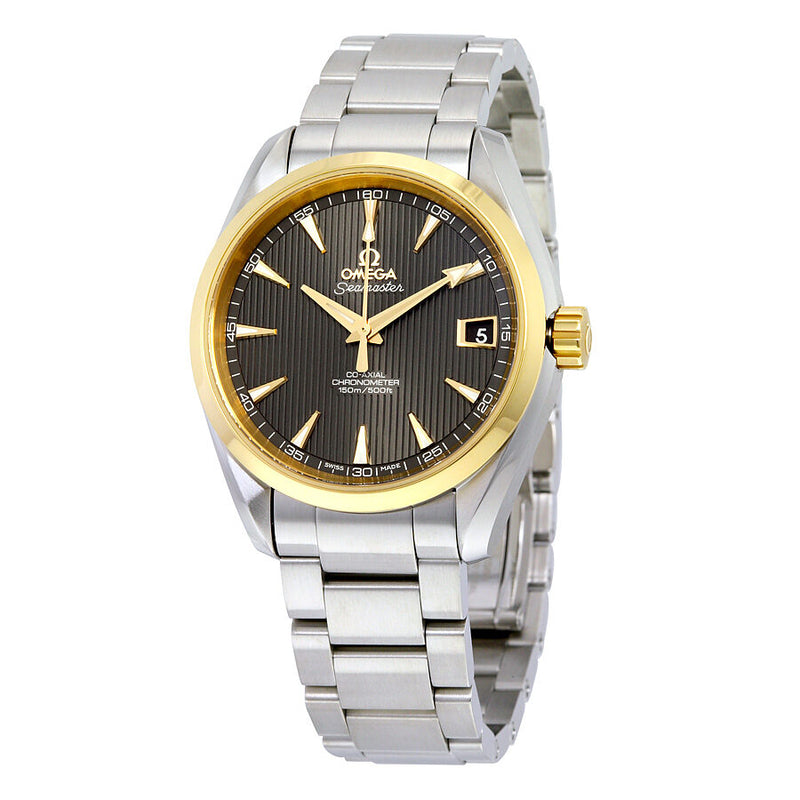 Omega Seamaster Aqua Terra Teak Grey Dial Steel and 18K Yellow Gold Automatic Men's Watch #231.20.39.21.06.004 - Watches of America