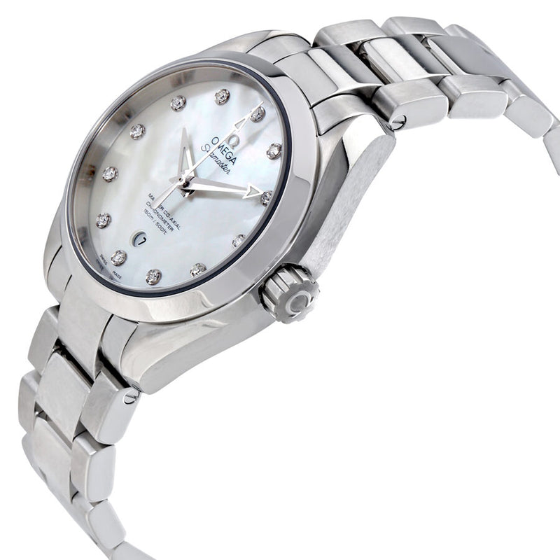Omega Seamaster Aqua Terra White Mother of Pearl Automatic Diamond Dial 34 mm Ladies Watch #231.10.34.20.55.002 - Watches of America #2