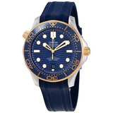 Omega Seamaster Automatic Chronometer Steel & 18kt Yellow Gold Blue Dial Men's Watch #210.22.42.20.03.001 - Watches of America