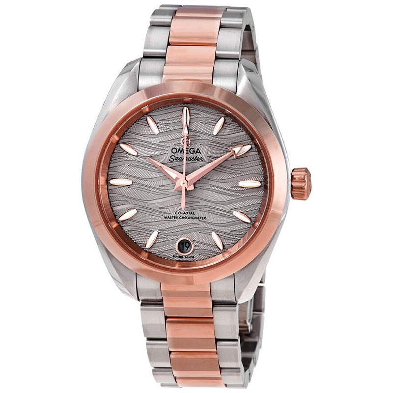 Omega Seamaster Automatic Waved Agate Grey Dial Ladies Watch #220.20.34.20.06.001 - Watches of America