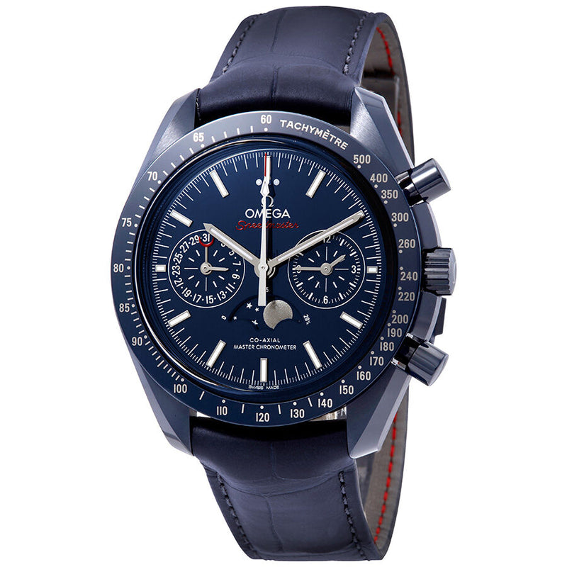 Omega Speedmaster Blue Ceramic Dial Automatic Men's Moonphase Watch #304.93.44.52.03.001 - Watches of America