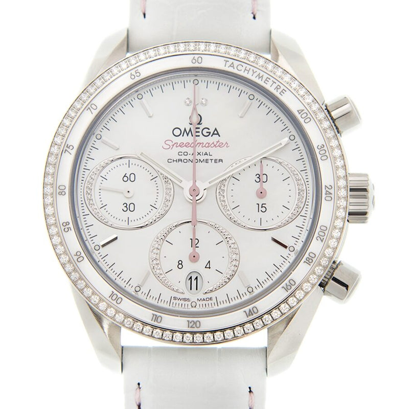 Omega Speedmaster Chronograph Automatic Chronometer Diamond White Dial Unisex Watch #324.38.38.50.55.001 - Watches of America #2