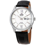 Orient Automatic Silver Dial Black Leather Men's Watch #FAB0B003W9 - Watches of America