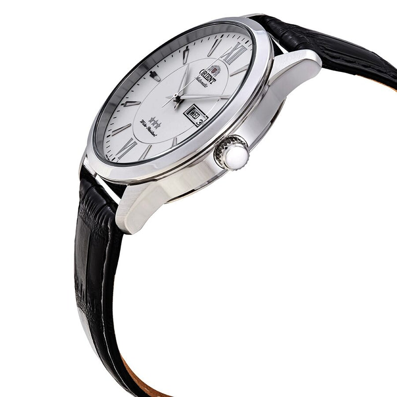 Orient Automatic Silver Dial Black Leather Men's Watch #FAB0B003W9 - Watches of America #2