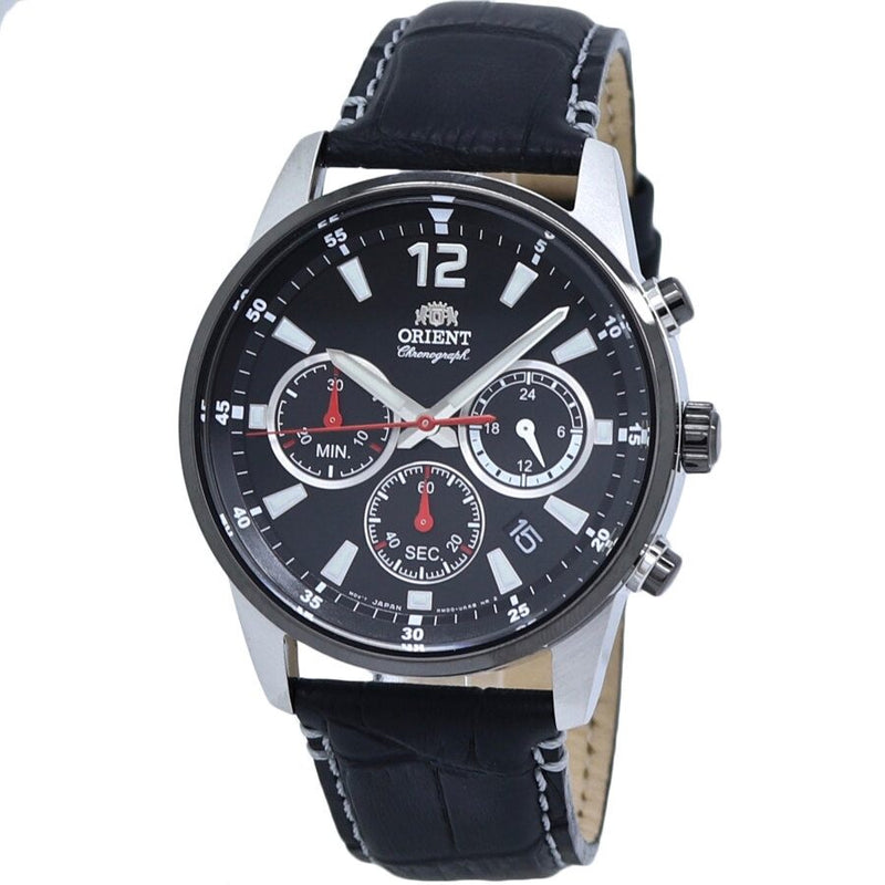 Orient Chronograph Quartz Black Dial Men's Watch #RA-KV0005B10B - Watches of America