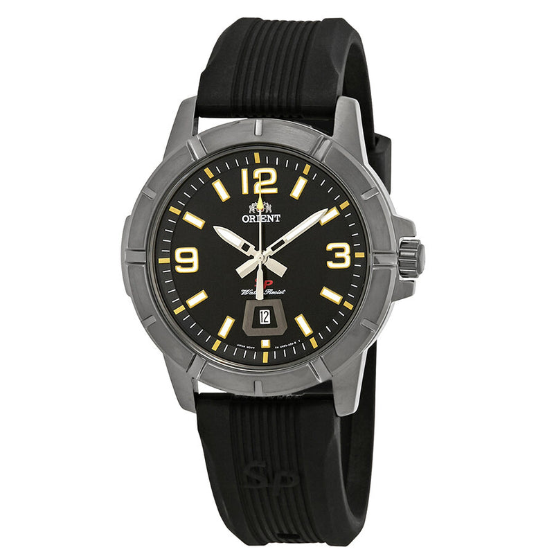 Orient Sport Black Dial Black Rubber Men's Watch #FUNE900BB - Watches of America