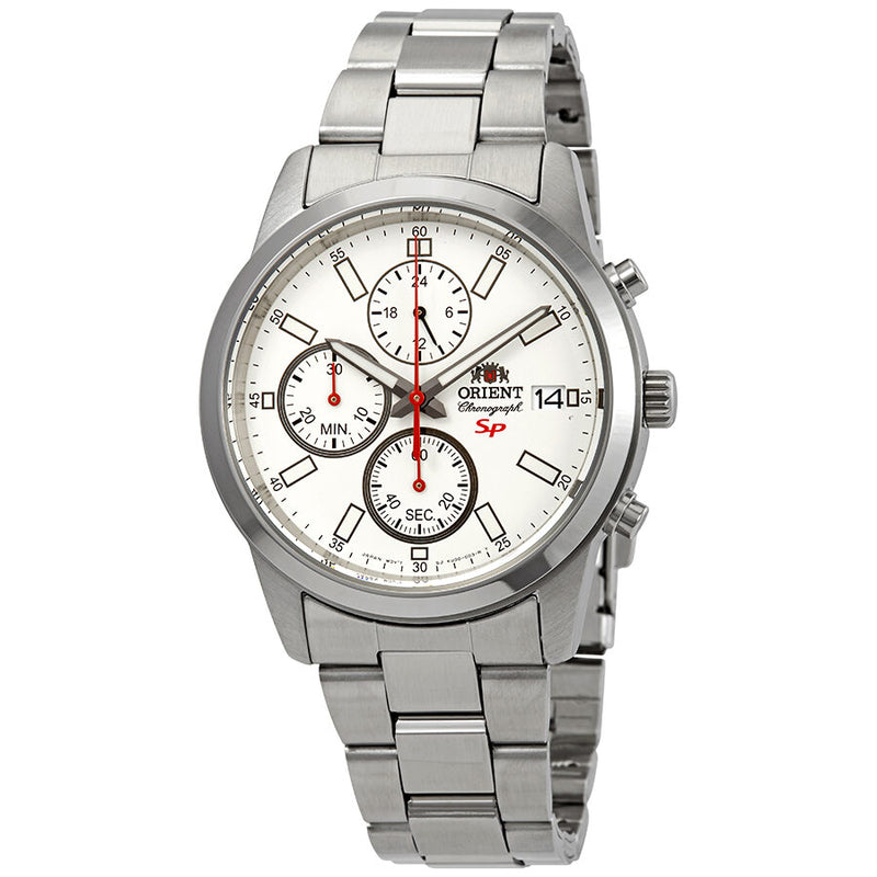 Orient Sporty Chronograph White Dial Men's Watch #FKU00003W - Watches of America