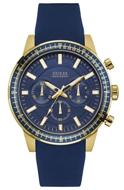 Guess Multi-Function Blue Chronograph Silicone Men's Watch  W0802G2 - Watches of America