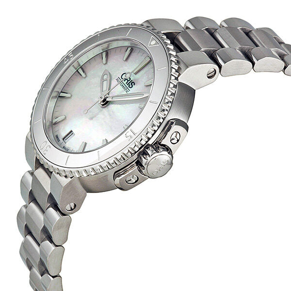 Oris Aquis Date Automatic Mother of Pearl Dial Ladies Watch 733