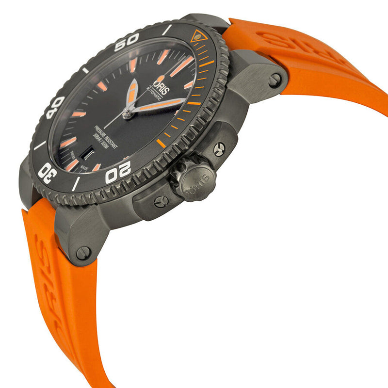 Oris Aquis Date Black Dial Orange Rubber Men's Watch 733-7653-4259RS #01 733 7653 4259-07 4 26 32GEB - Watches of America #2