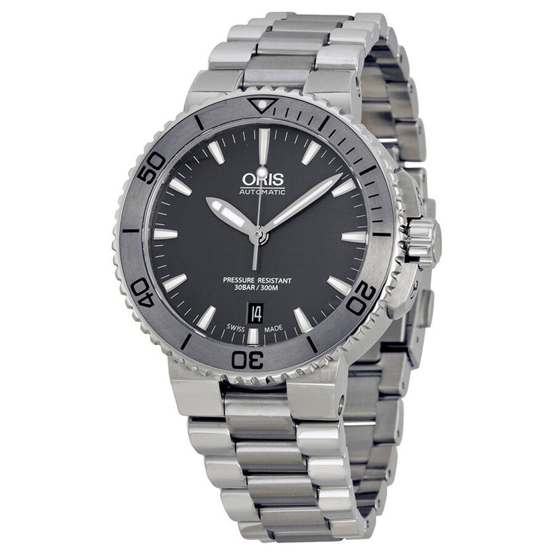 Oris Aquis Date Grey Dial Stainless Steel Men's Watch #01 733 7676 4153-07 8 21 10P - Watches of America