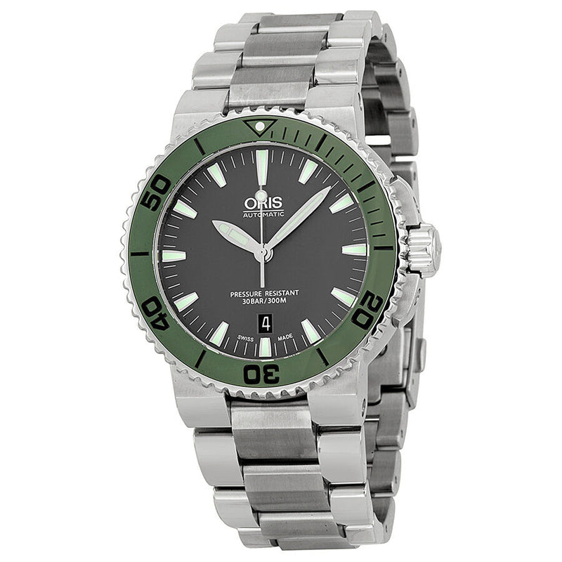 Oris Aquis Date Grey Dial Stainless Steel Men's Watch 733-7653-4157MB#01 733 7653 4157-07 8 26 01PEB - Watches of America
