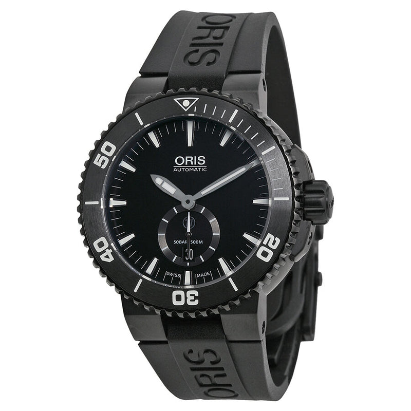 Oris Aquis Diver Automatic Black Dial Titanium Black Rubber Men's Watch #739-7674-7754RS - Watches of America