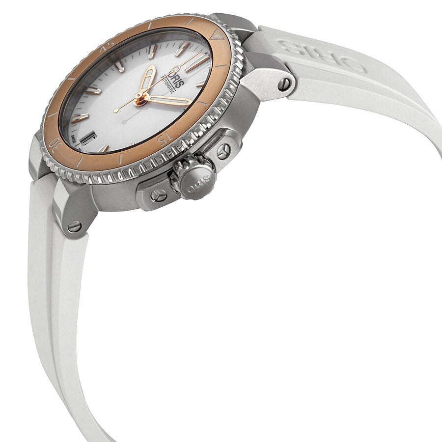 Oris Aquis White Dial Automatic Ladies Watch 01 733 7652 4356 07 4