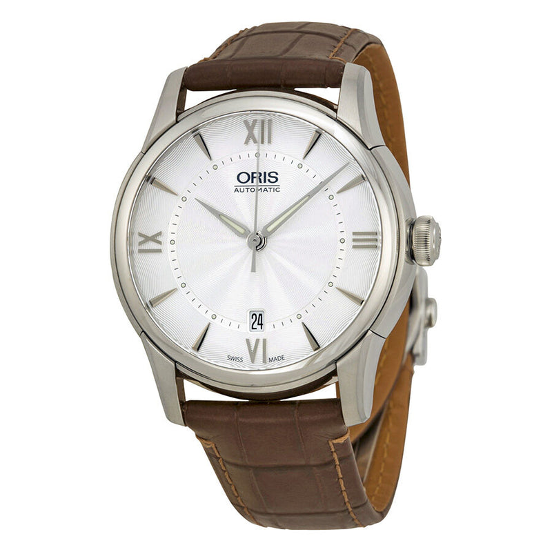 Oris Artelier Automatic Silver Dial Brown Leather Men's Watch 733-7670-4071LS#01 733 7670 4071-07 1 21 73FC - Watches of America