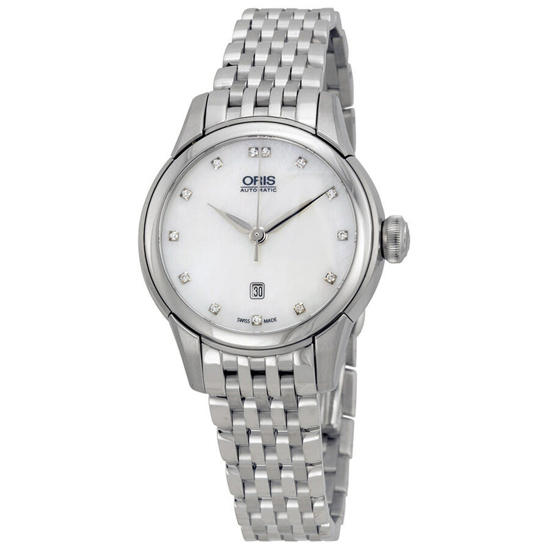 Oris Artelier Date Automatic Mother Of Pearl Diamond Dial Stainless Steel Ladies Watch #01 561 7687 4091-07 8 14 77 - Watches of America