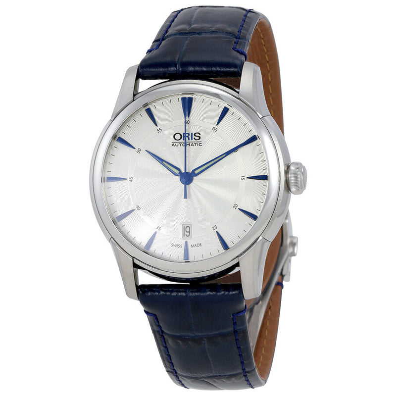Oris Artelier Date Automatic  Silver Dial Men's Watch 733-7670-4031BLLS#01 733 7670 4031-07 5 21 75FC - Watches of America