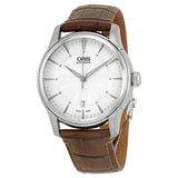 Oris Artelier Date Silver Dial Brown Leather Men's Watch 733-7670-4051LS#01 733 7670 4051-07 1 21 73FC - Watches of America