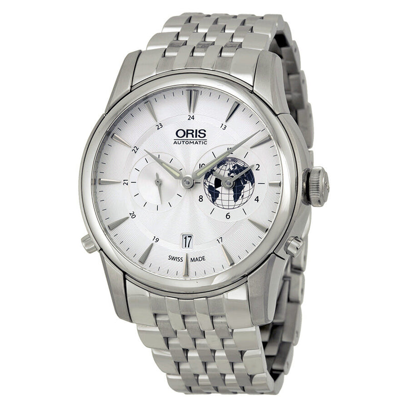 Oris Artelier GMT Automatic Silver White Dial Stainless Steel Men's Watch 690-7690-4081MB#01 690 7690 4081-07 8 22 77 - Watches of America