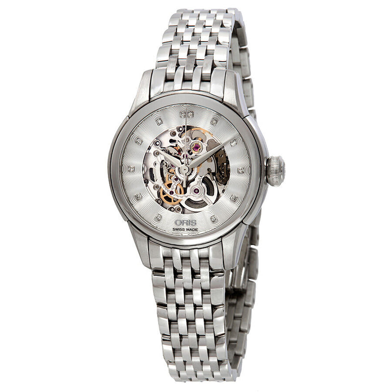 Oris Artelier Silver Skeleton Dial Stainless Steel Ladies Watch #01 560 7687 4019-07 8 14 77 - Watches of America