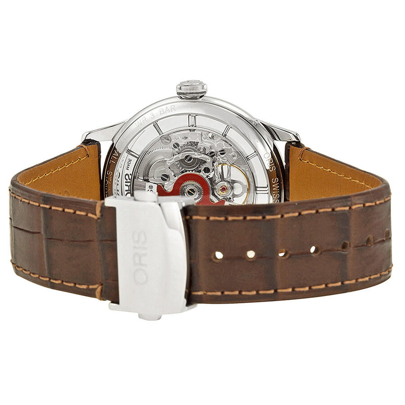 Oris Artelier Skeleton Dial Brown Leather Men s Watch 01 734 7684