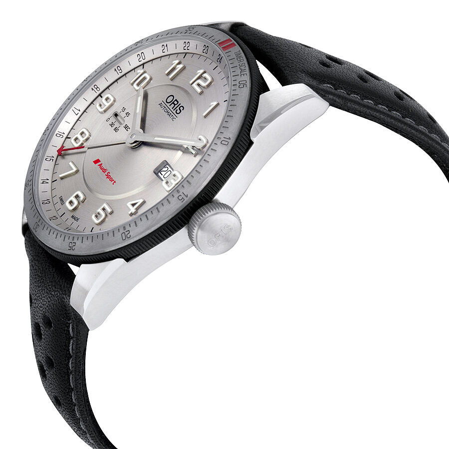 Reloj Oris Artix Audi Sport GMT autom tico con esfera plateada