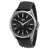 Oris Artix Date Automatic Black Dial Black Leather Men's Watch #733-7642-4034LS - Watches of America