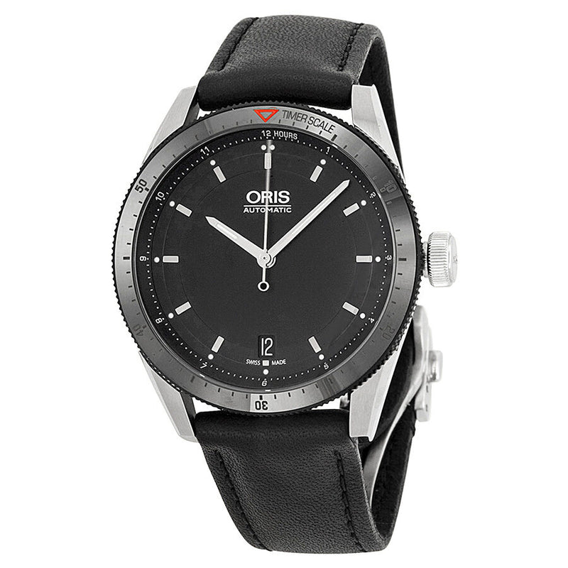Oris Artix GT Date Black Dial Black Leather Men's Watch 733-7671-4434LS#01 733 7671 4434-07 5 18 82FC - Watches of America