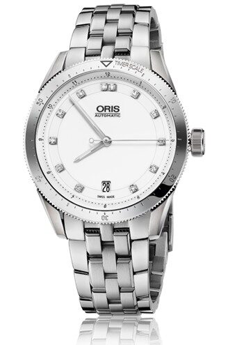 Oris Artix GT Date Diamonds White Dial Stainless Steel ladies Watch #01 733 7671 4191-07 8 18 85 - Watches of America