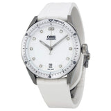 Oris Artix GTDate Diamonds White Dial White Rubber Ladies Watch 733-7671-4191RS#01 733 7671 4191-07 4 18 30FC - Watches of America