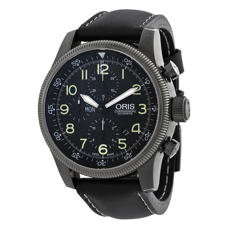 Oris Big Crown Automatic Black  Dial Black Leather Men's Watch 675-7648-4234LS#01 675 7648 4234-07 5 23 77 - Watches of America