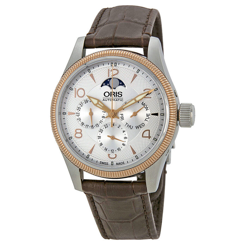 Oris Big Crown Complication Silver Dial Brown Leather Men's Multifunction Watch #01 582 7678 4361-07 5 20 77FC - Watches of America