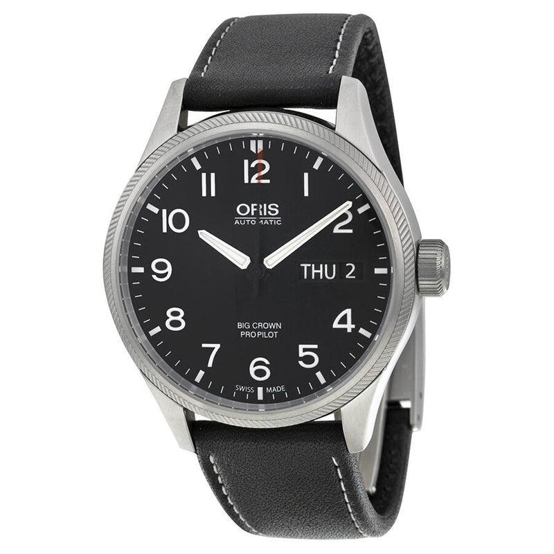 Oris Big Crown Pro Pilot Black Dial Black Leather Men s Watch 752