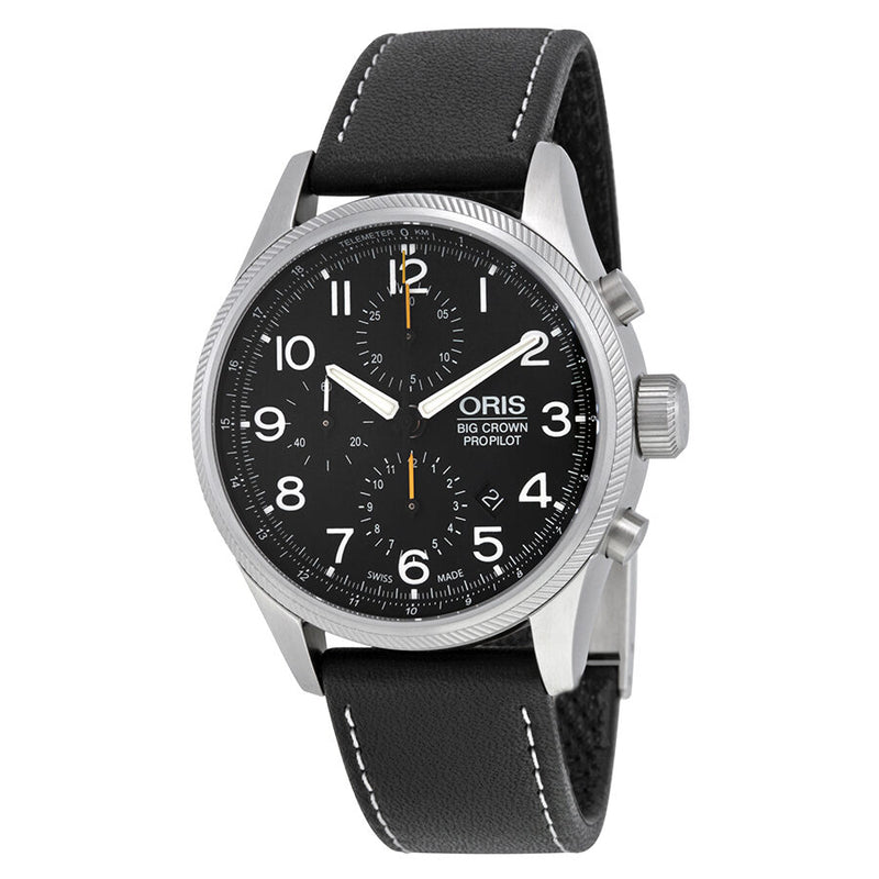 Oris Big Crown ProPilot Chronograph Black Dial Black Leather Men's Watch 774-7699-4134LS#01 774 7699 4134-07 5 22 19FC - Watches of America