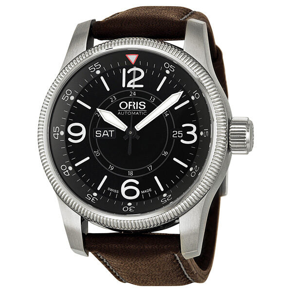 Oris Big Crown Timer Black Dial Brown Leather Men's Watch 735-7660-4064LS#01 735 7660 4064-07 5 22 78 - Watches of America