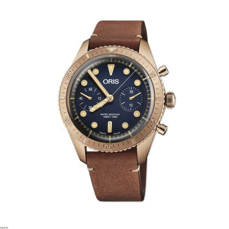 Oris Carl Brashear Chronograph Automatic Blue Dial Men's Watch #01 771 7744 3185-SET LS - Watches of America