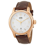 Oris Classic Date Silver Dial Brown Leather Men's Watch #01 733 7594 4831-07 6 20 12 - Watches of America