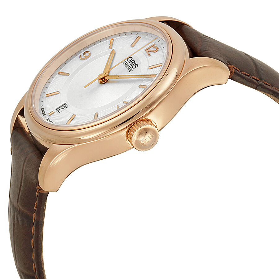 Oris Classic Date Silver Dial Brown Leather Men's Watch 733-7578 - Main Image