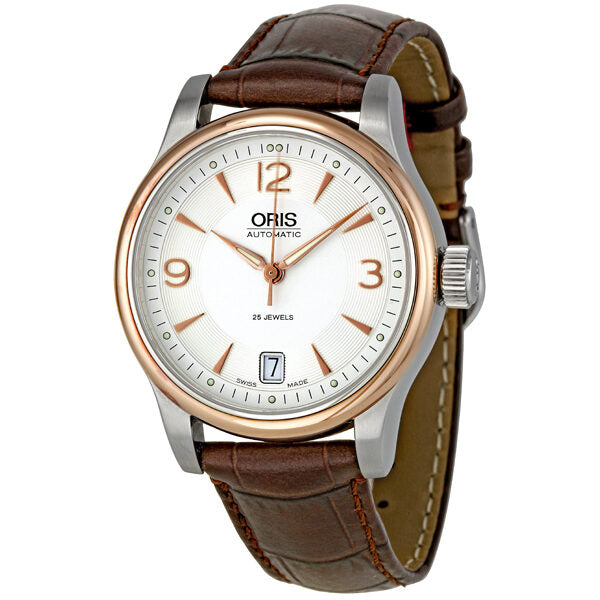 Reloj Oris Classic Date autom tico con esfera plateada para hombre