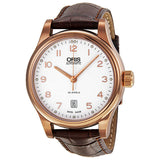 Oris Classic White Dial Rose Gold PVD Men's Watch 733-7594-4891LS#01 733 7594 4891-07 6 20 12 - Watches of America