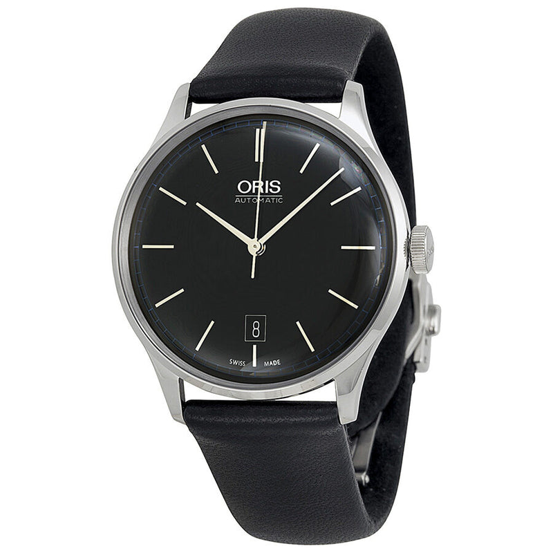 Oris John Coltrane Automatic Black Dial Black Leather Watch 733-7681-4084LS#01 733 7681 4084-Set LS - Watches of America