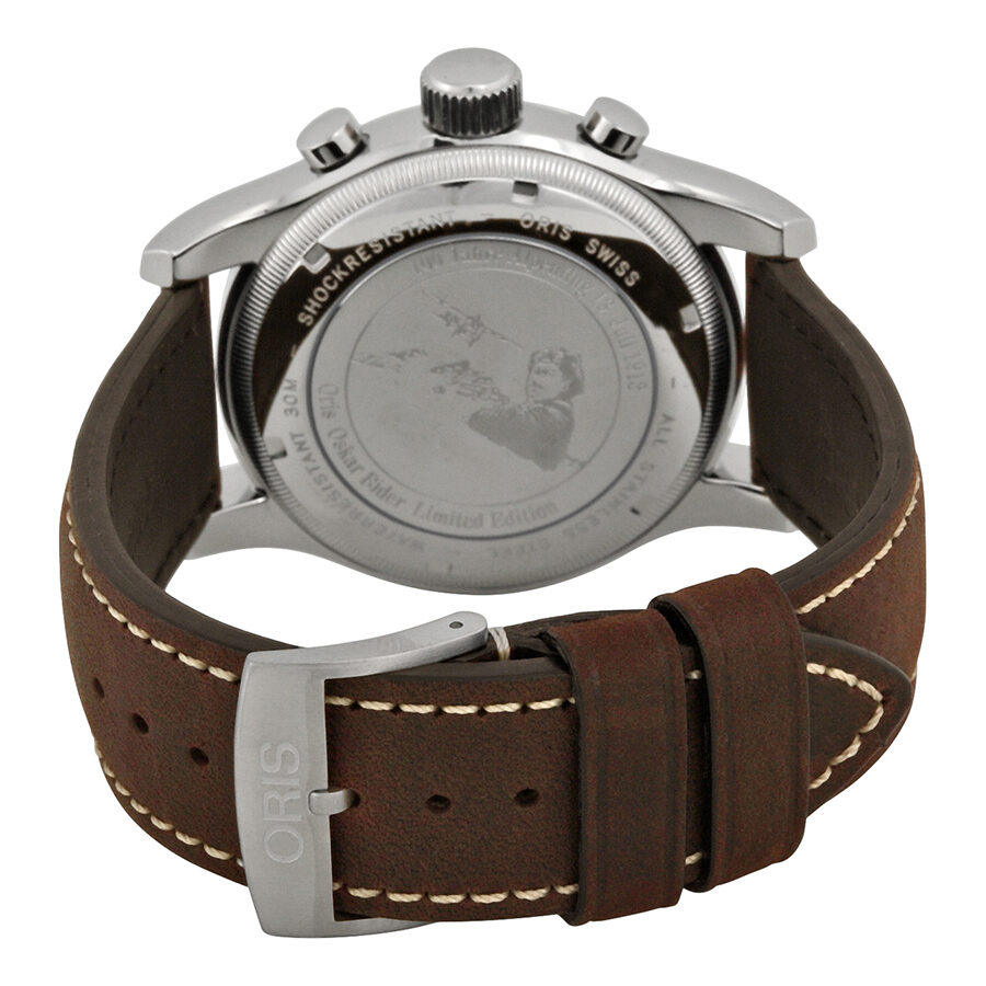 Oris Oskar Bider Cronógrafo Reloj de hombre de cuero marrón con