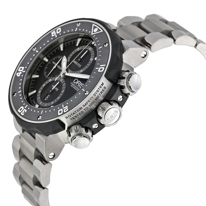 Oris ProDiver Chronograph Black Dial Titanium Men's Watch #01 774 7683 7154-Set - Watches of America #2
