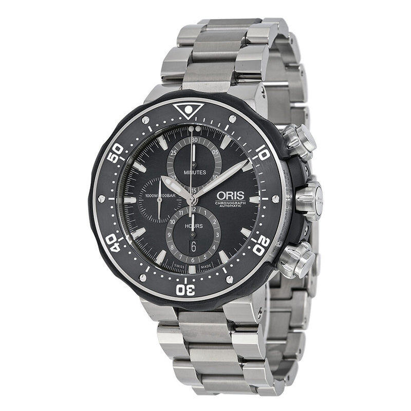 Oris ProDiver Chronograph Black Dial Titanium Men's Watch #01 774 7683 7154-Set - Watches of America