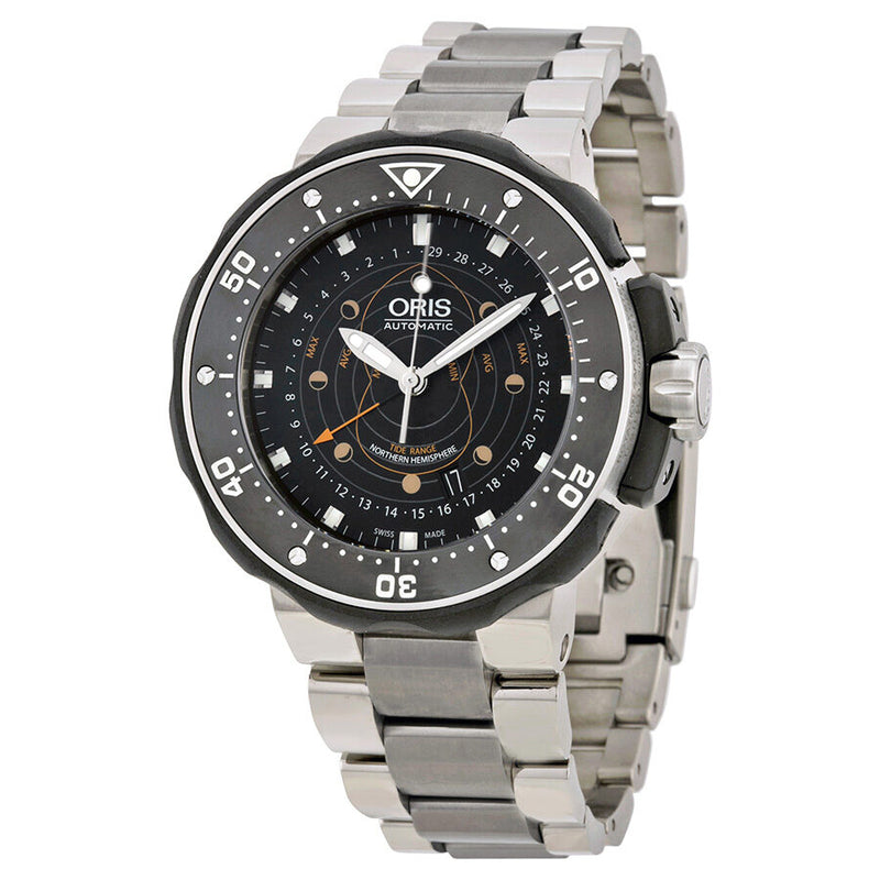 Oris ProDiver Pointer Moon Black Dial Stainless Steel Men's Watch #01 761 7682 7154-Set - Watches of America