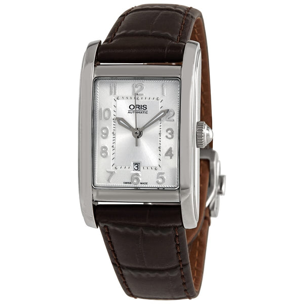 Reloj Oris rectangular autom tico con esfera plateada para mujer