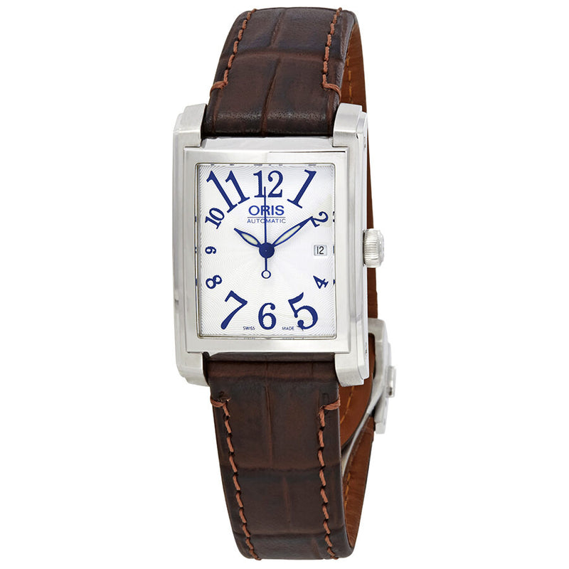 Oris Rectangular Date Automatic Silver Dial Ladies Watch #01 561 7656 4061LS - Watches of America