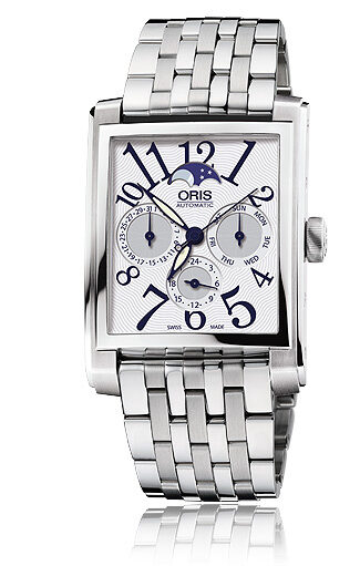 Oris Rectangular Silver Dial Stainless Steel Automatic Men's Watch 582-7658-4061MB#01 582 7658 4061-07 8 23 82 - Watches of America
