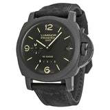 Panerai Luminor 1950 10 Days Black Dial Black Leather Men's Watch #PAM00335 - Watches of America